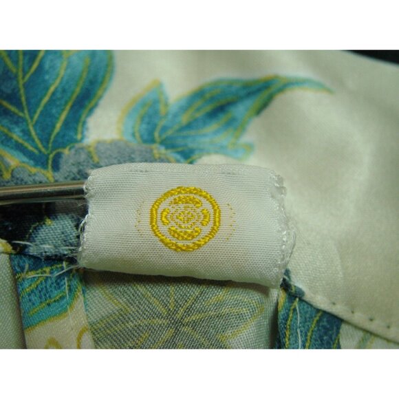 Vtg Made in Japan Blue Green Floral Open Kimono Robe Polyester Asian Gown One Sz - Picture 6 of 12